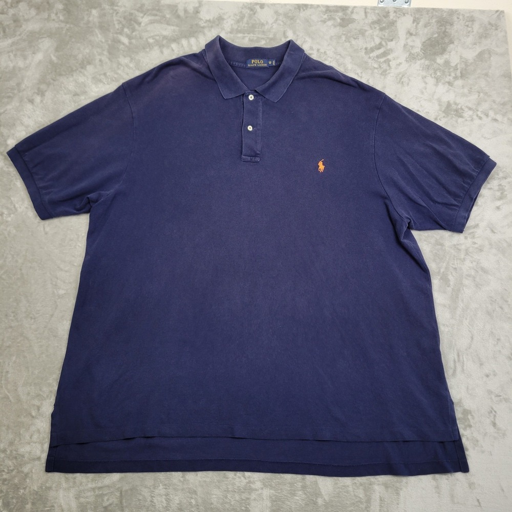 Polo Ralph Lauren 3XB Big Short Sleeve Polo Shirt Navy Blue Cotton Pony Logo